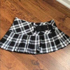 SM Black and White Plaid Mini Skirt